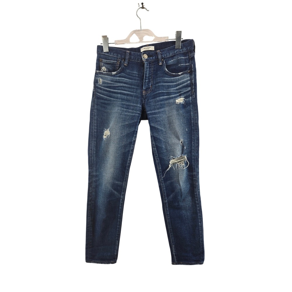 Moussy Vintage Distressed Skinny Jeans Dark Indigo Made in‎ Japan Size 27